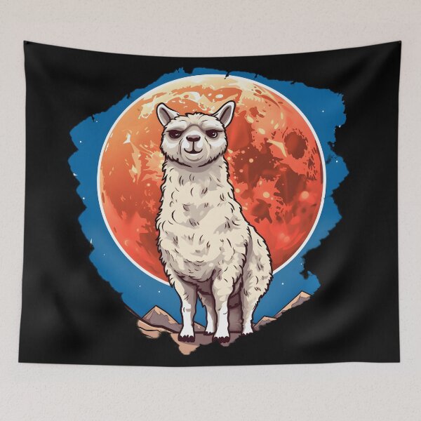 Item preview, Cartoon Alpaca on the Moon designed and sold by 24hSpaceMadness.