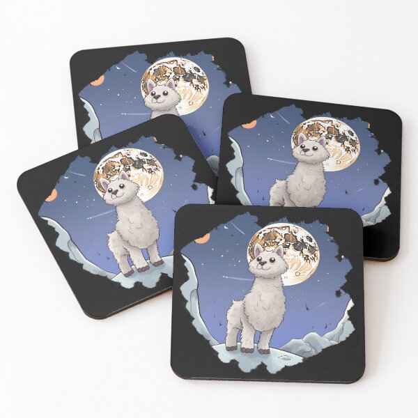 Item preview, Alpaca on the moon in cartoon style designed and sold by 24hSpaceMadness.