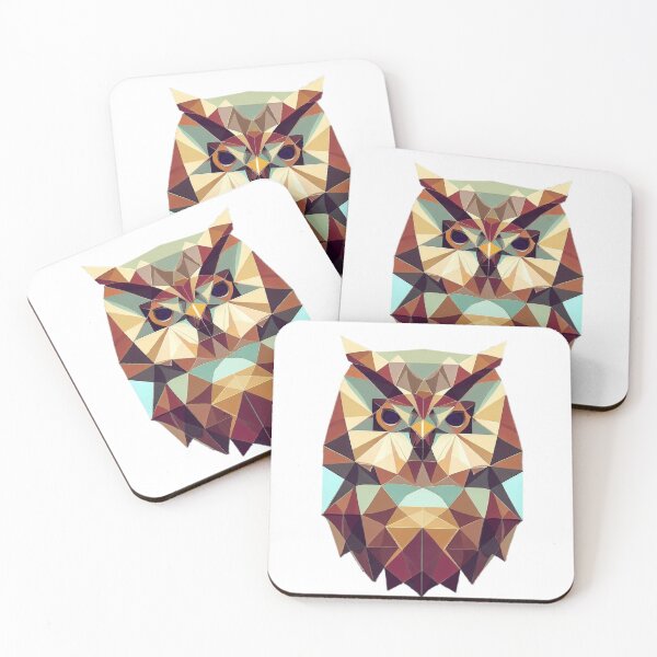 Item preview, geometric colorful owl designed and sold by Fantes.