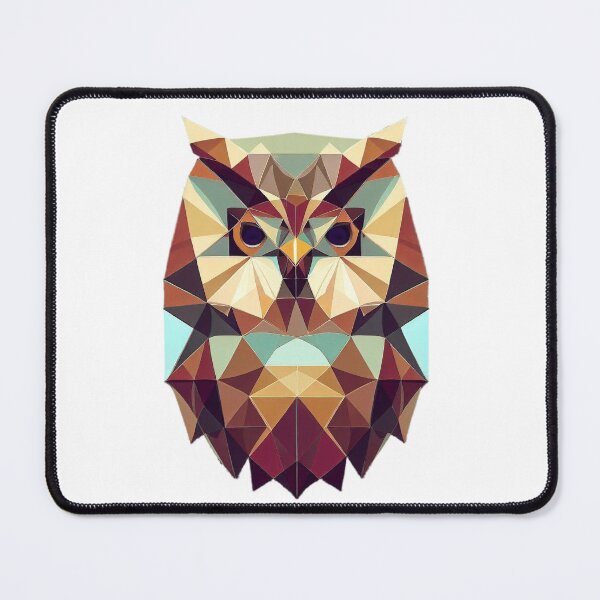 Item preview, geometric colorful owl designed and sold by Fantes.