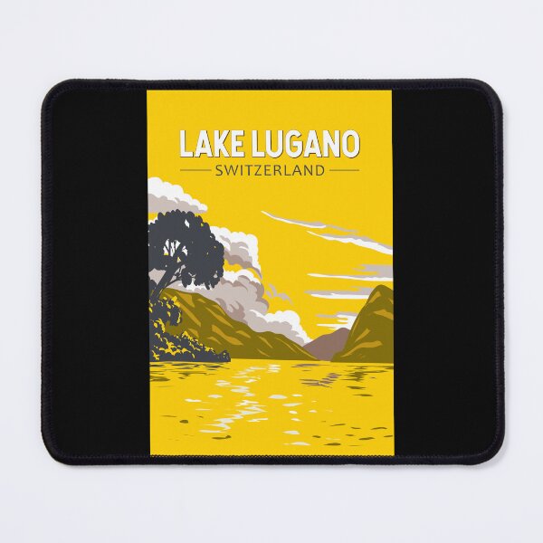 Item preview, Lake Lugano Switzerland Travel Art Vintage designed and sold by KrisSidDesigns.