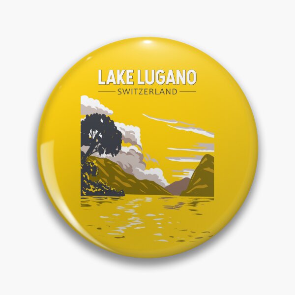 Item preview, Lake Lugano Switzerland Travel Art Vintage designed and sold by KrisSidDesigns.