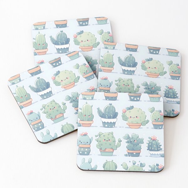 Item preview, Happy Cactus Kawaii Pretty Cactusses Pattern designed and sold by 18tokwa.