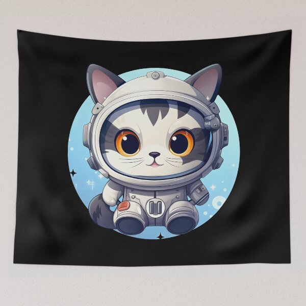 Item preview, Cartoon Cat Astronaut in Galaxy designed and sold by 24hSpaceMadness.