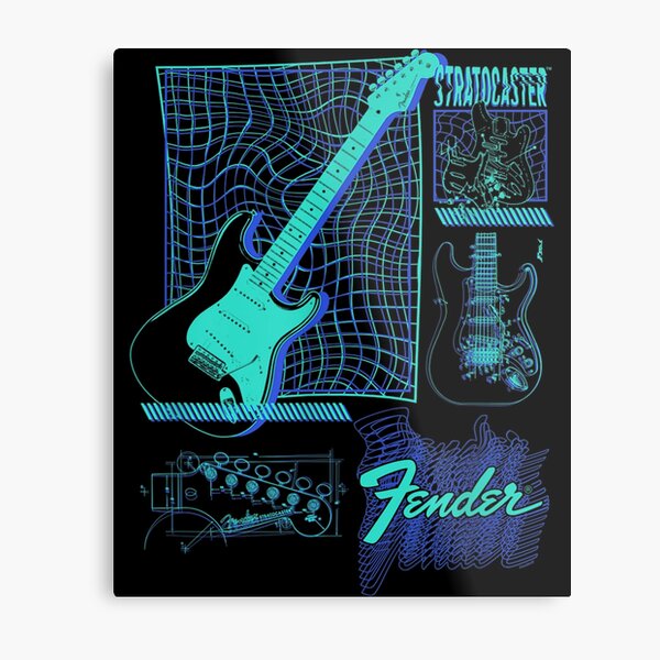 Fender Guitar Pop Art Style Print Indoor and Outdoor Silk Posters