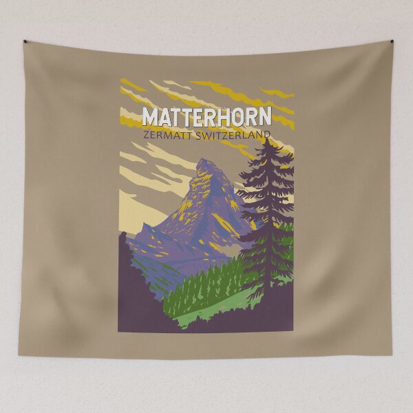 Item preview, Matterhorn Switzerland Travel Art Vintage designed and sold by KrisSidDesigns.