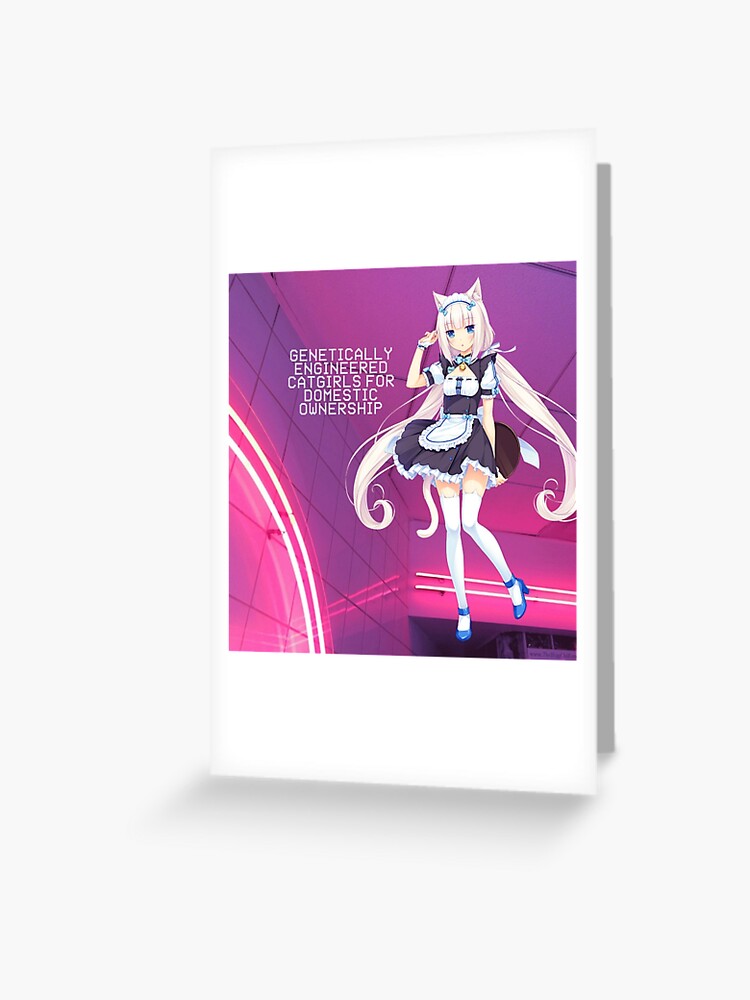 Genetically Engineered Catgirls for Domestic Ownership! (Black) | Greeting  Card