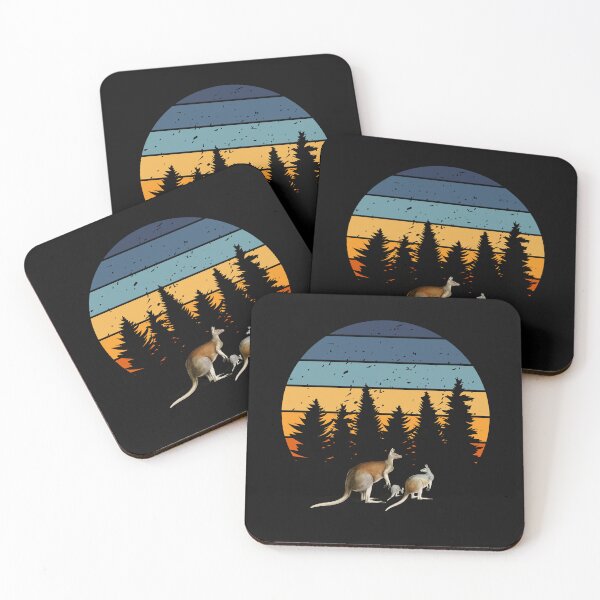 Item preview, Cute kangaroo mom and dad in retro sunset, kangaroo care shirt designed and sold by Teeandnat.
