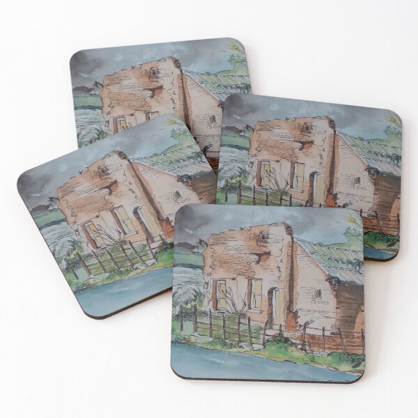 Item preview, Derelict building in Indian ink and Watercolor designed and sold by Justin Turney Art.