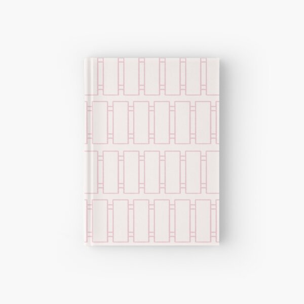 Vineyard Wine Railroad Train Tracks Pattern in Cream and Pink Hardcover Journal