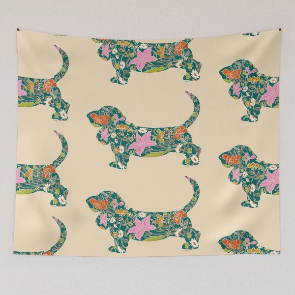 Item preview, Floral Basset designed and sold by AudreyVdesign.