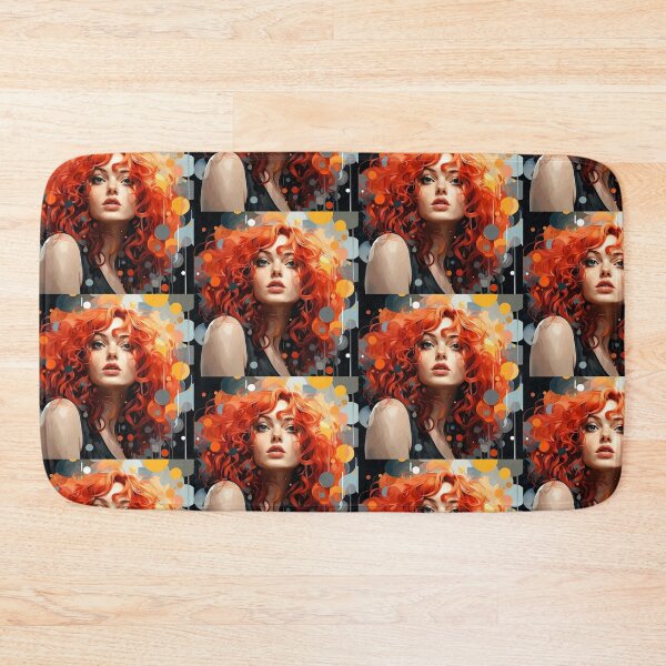Item preview, island curly girl full head of red hair flowing designed and sold by posh1987.
