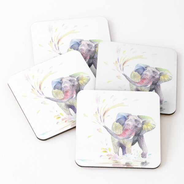 Item preview, Elephant Splashing Colors designed and sold by MarenPaintsJoy.