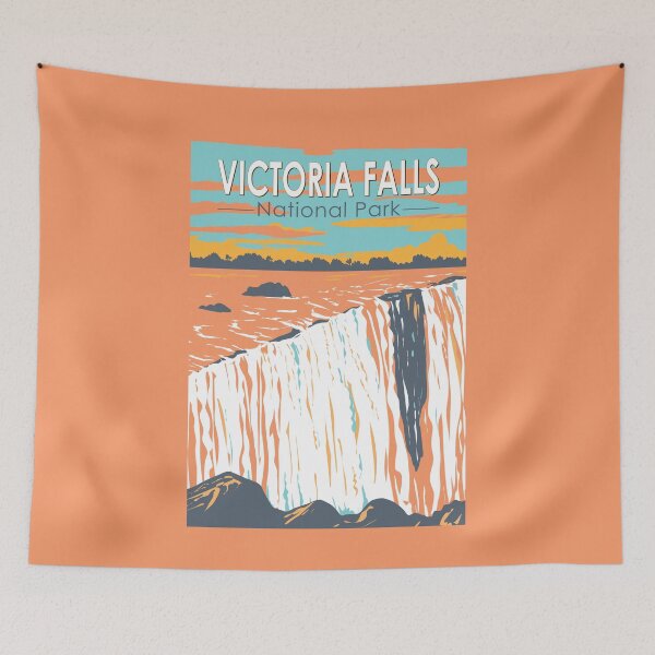 Item preview, Victoria Falls National Park Travel Art Vintage designed and sold by KrisSidDesigns.