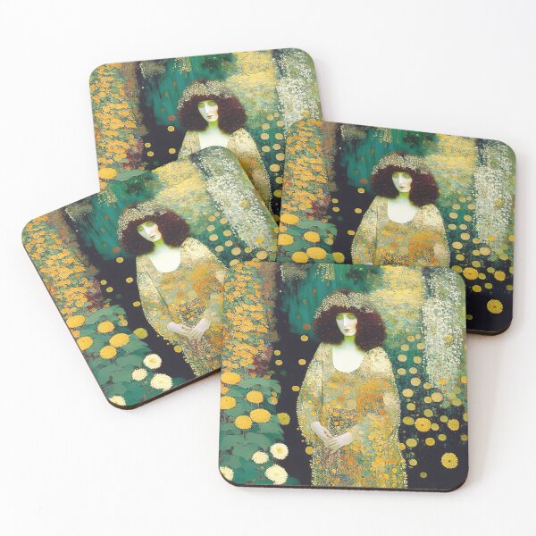 Item preview, Art Nouveau Painting Woman in the garden Inspired By Gustav Klimt designed and sold by LanaGustavsson.