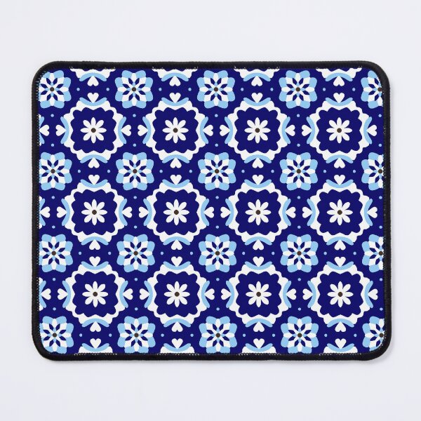 Item preview, Blue Moroccan Inspired Geometric Mosaic Tile Pattern designed and sold by Lindsay Marie Patterns.