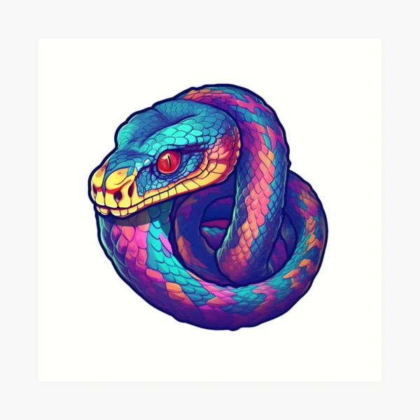 rainbow snake ハンドメイドパステル画　絵画アート原画 be8c238b311b3e7a154c118b091b3b