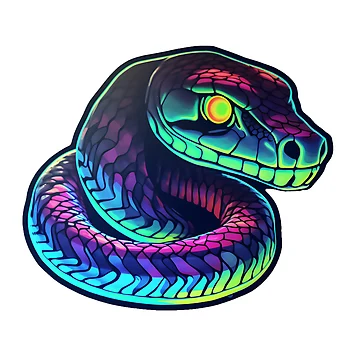 Artwork thumbnail, Neon Python Snake by Kubala Designs
