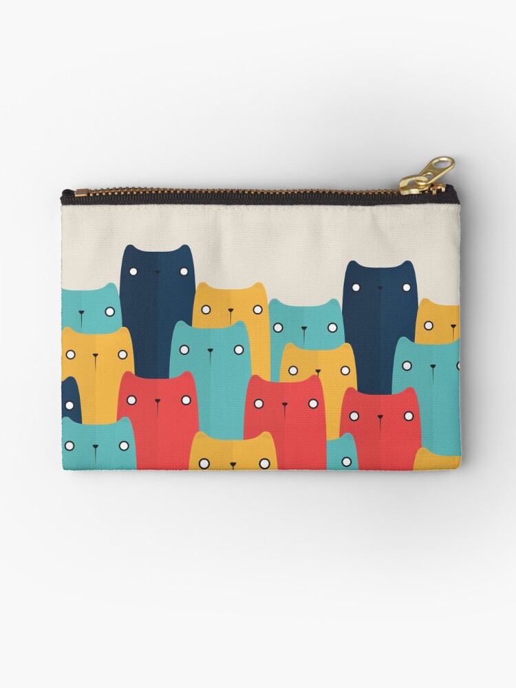 Thumbnail 1 of 4, Zipper Pouch, Cats designed and sold by volkandalyan.
