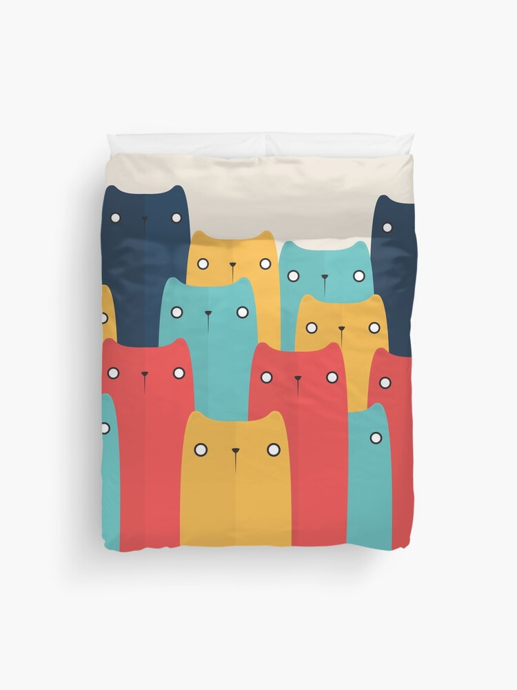 Thumbnail 1 of 2, Duvet Cover, Cats designed and sold by volkandalyan.