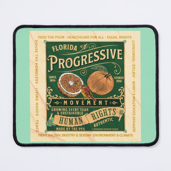 Item preview,  PMD01013 Progressive Movement Designs Florida Progressive retro vintage orange label design shows you support human rights democracy progressive goals for Progressives Democrats Independents designed and sold by ProgressiveLeft.