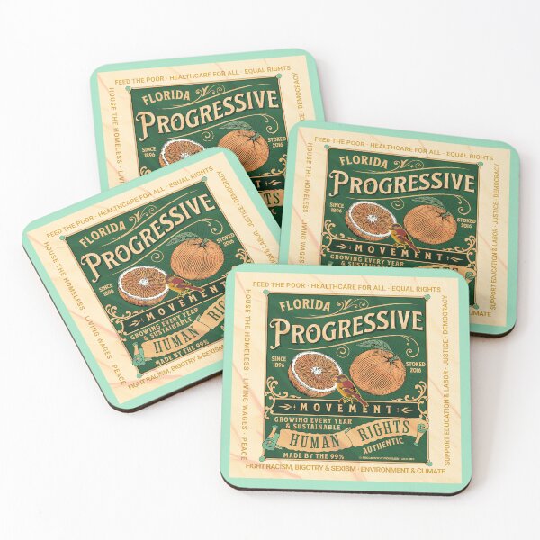 Item preview,  PMD01013 Progressive Movement Designs Florida Progressive retro vintage orange label design shows you support human rights democracy progressive goals for Progressives Democrats Independents designed and sold by ProgressiveLeft.