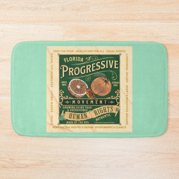 Item preview,  PMD01013 Progressive Movement Designs Florida Progressive retro vintage orange label design shows you support human rights democracy progressive goals for Progressives Democrats Independents designed and sold by ProgressiveLeft.
