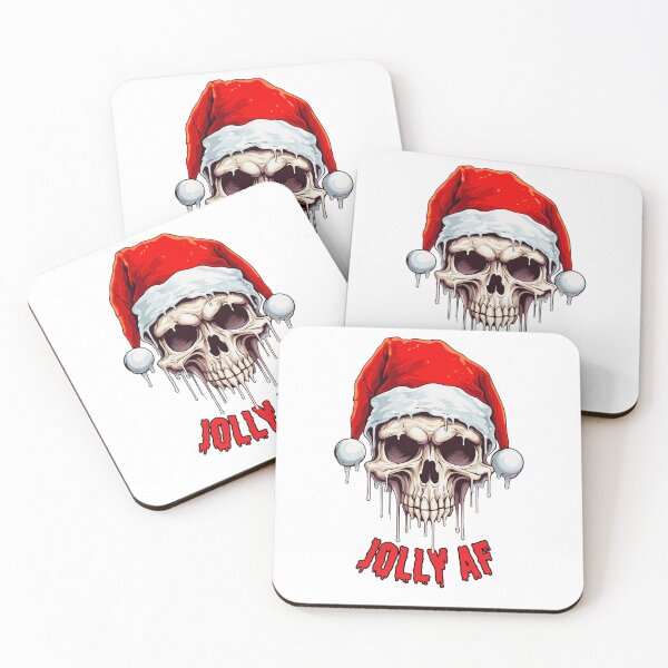 Item preview, When you're Dead Inside But Jolly AF | Christmas Dripping Skull Wearing Santa Hat | Merry Christmas 2023 designed and sold by CoolHippoQuotes.