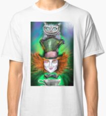 Cheshire Cat & Mad Hatter Alice in Wonderland Classic T-Shirt