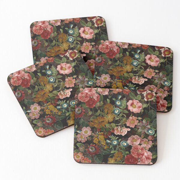 Item preview, Antique Redouté Rose Garden - Mystic Black Botanical Night Garden Nightgarden designed and sold by UtArt.