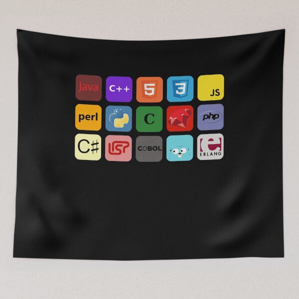 Item preview, programming languages ​​color mosaic designed and sold by burton-nash.