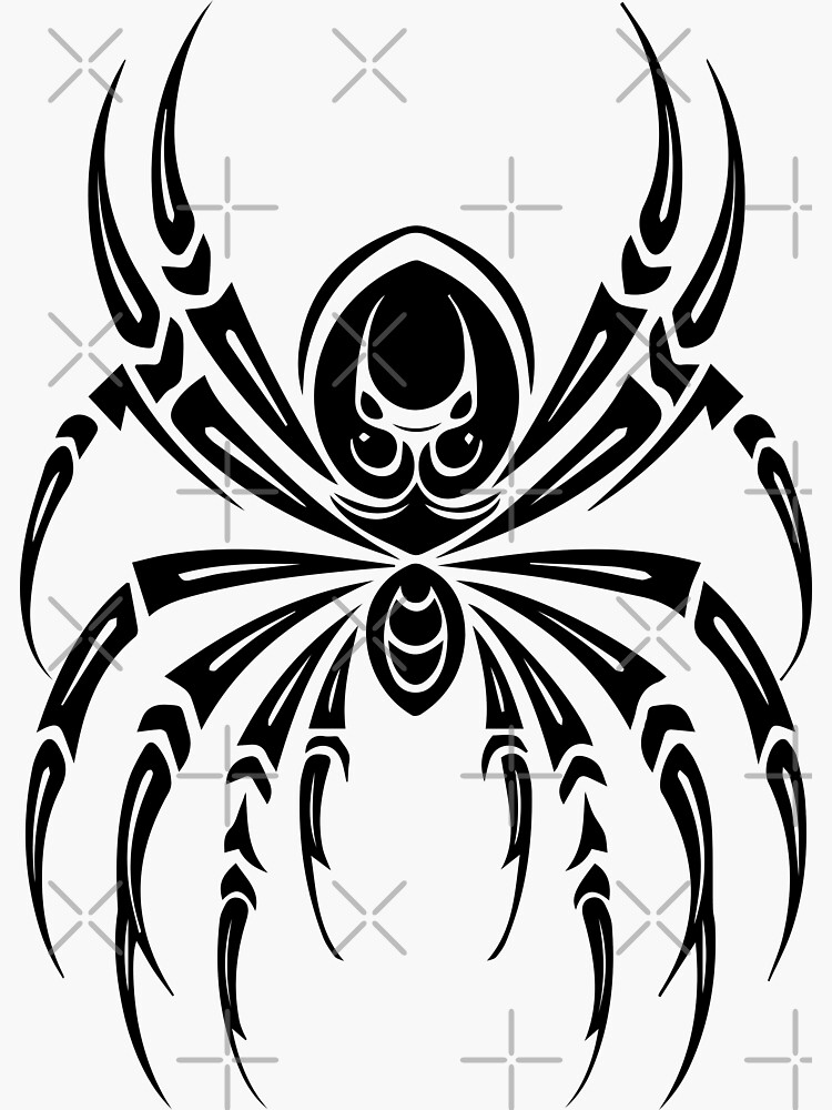 Cool Tribal Spider Black Widow Tattoo Design