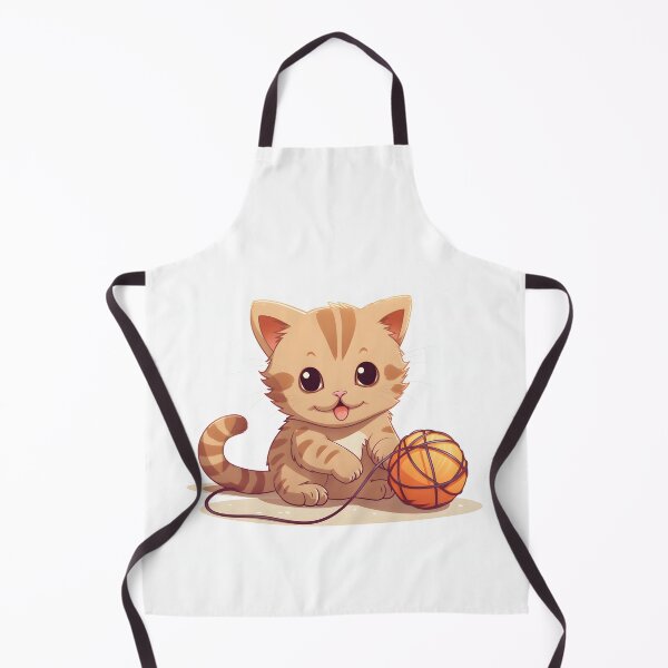 Item preview, Cute Cartoon Kitten with orange ball designed and sold by AI-Ascendance.