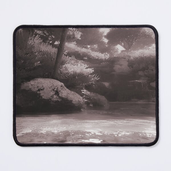 Item preview, Landscape Pond and Trees Gray Tones with Light Blush Pink Undertones designed and sold by deniselynnimage.