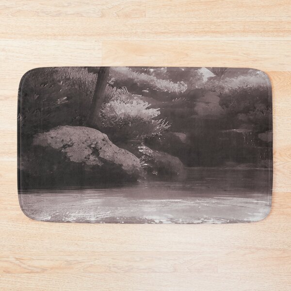 Item preview, Landscape Pond and Trees Gray Tones with Light Blush Pink Undertones designed and sold by deniselynnimage.