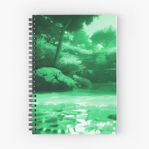 Item preview, Landscape Pond and Trees Solid Bright Green designed and sold by deniselynnimage.