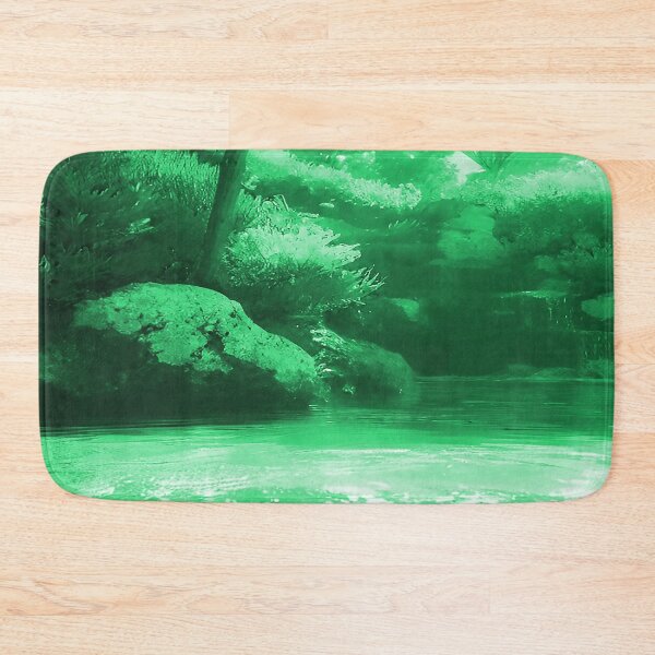 Item preview, Landscape Pond and Trees Solid Bright Green designed and sold by deniselynnimage.