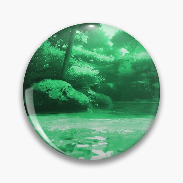 Item preview, Landscape Pond and Trees Solid Bright Green designed and sold by deniselynnimage.