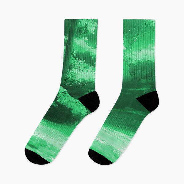 Item preview, Landscape Pond and Trees Solid Bright Green designed and sold by deniselynnimage.