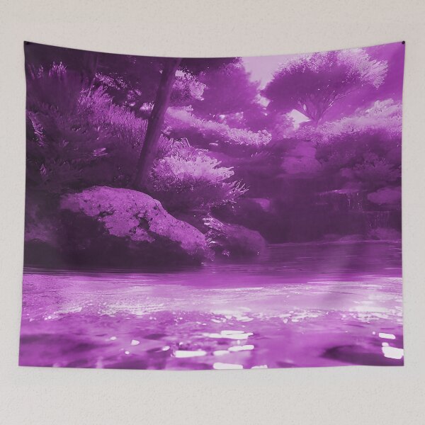 Item preview, Landscape Pond and Trees Solid Lavender designed and sold by deniselynnimage.