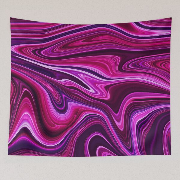 Item preview, Neon pink and purple liquid paint marble pattern designed and sold by 1Celery.