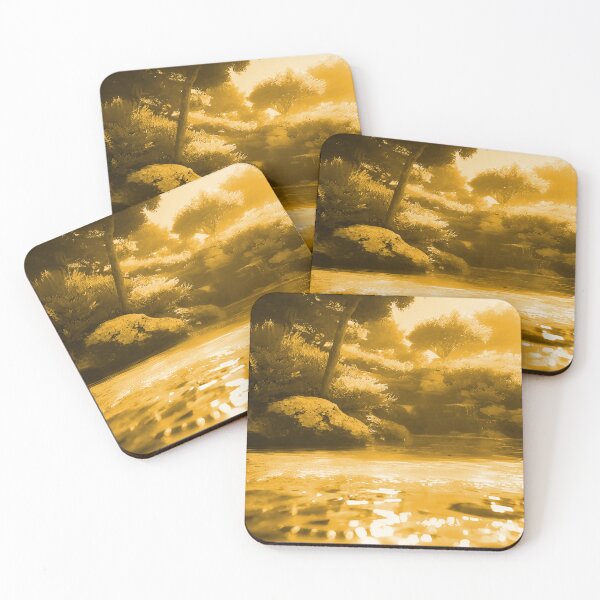 Item preview, Landscape Pond and Trees Solid Orange designed and sold by deniselynnimage.