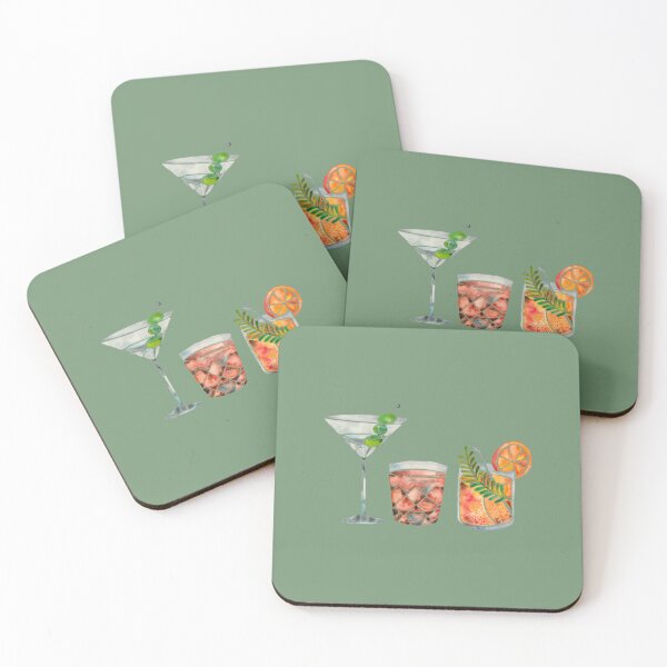Item preview, Cocktails  – 1960s Watercolor Lineup Art Print 	 designed and sold by xrftgcig63.