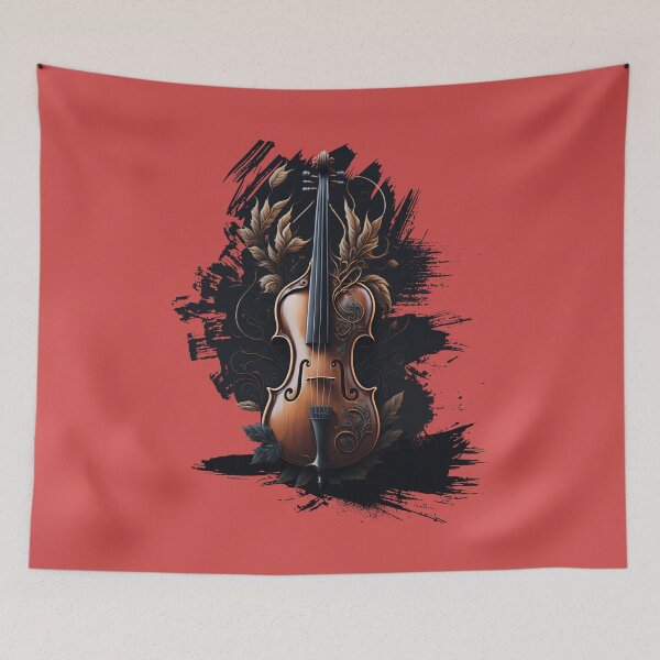 Item preview, Violin with flowers designed and sold by TheMusicSpot.