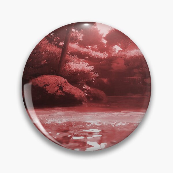 Item preview, Landscape Pond and Trees Solid Red designed and sold by deniselynnimage.