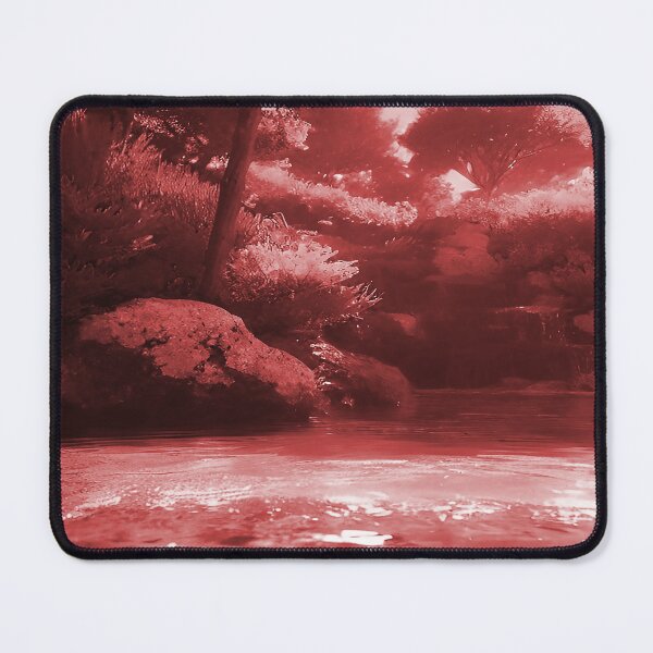 Item preview, Landscape Pond and Trees Solid Red designed and sold by deniselynnimage.