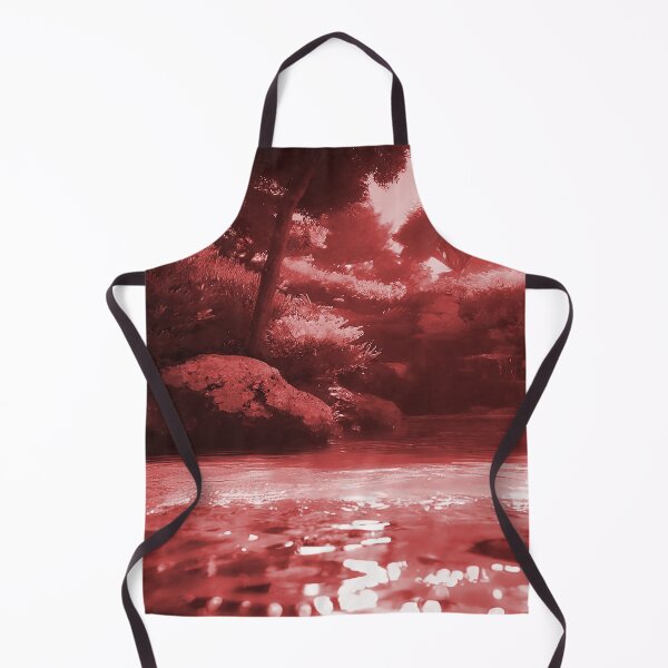 Item preview, Landscape Pond and Trees Solid Red designed and sold by deniselynnimage.