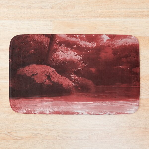 Item preview, Landscape Pond and Trees Solid Red designed and sold by deniselynnimage.