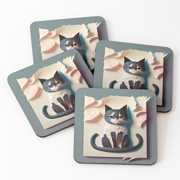 Item preview, Abstract black cat on ripped background designed and sold by melridger.