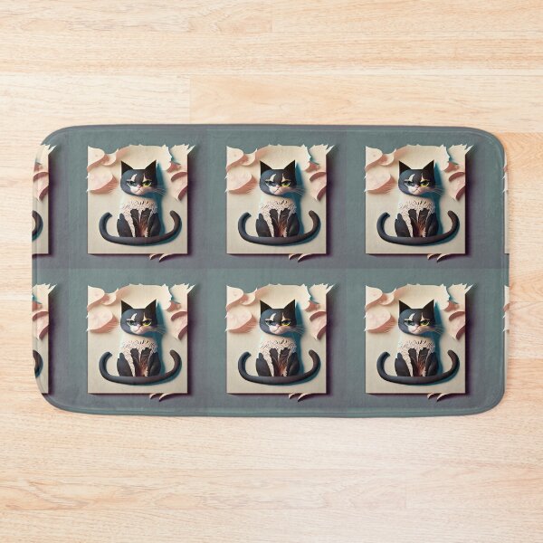 Item preview, Abstract black cat on ripped background designed and sold by melridger.